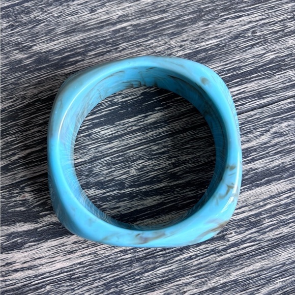 Blue Marbled Bangle Bracelet - Picture 3 of 3